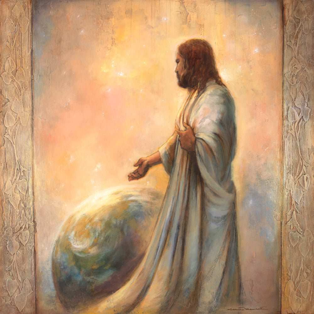 Jehovah looks over his creation of earth.