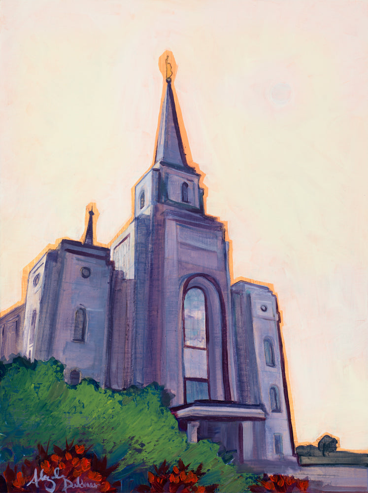Painting of the Brigham City Utah Temple.