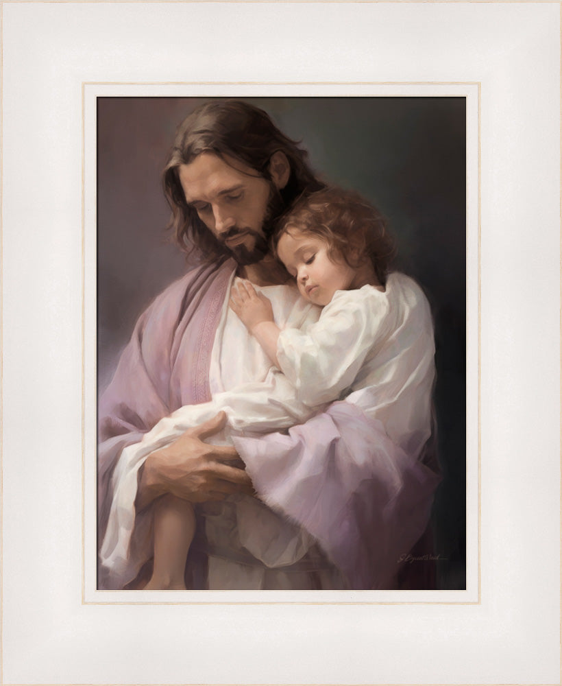 In His Tender Care - framed giclee canvas