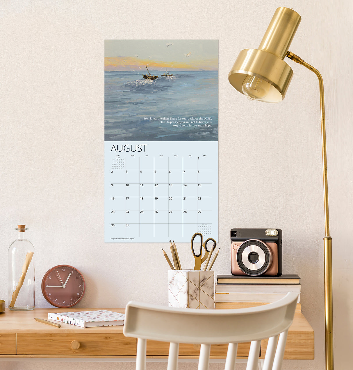 The Lord is My Light Bible Verse 2026 Wall Calendar