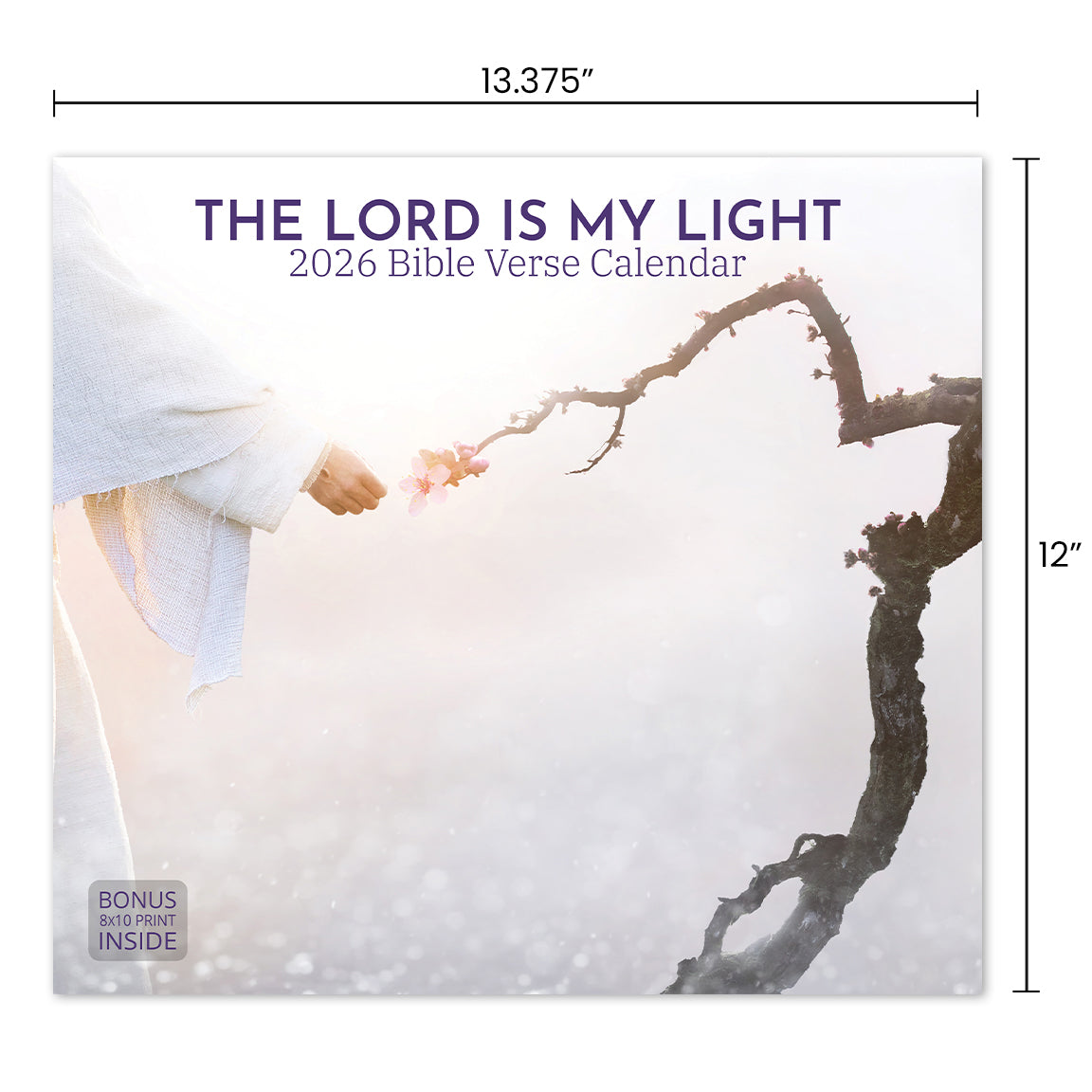 The Lord is My Light Bible Verse 2026 Wall Calendar