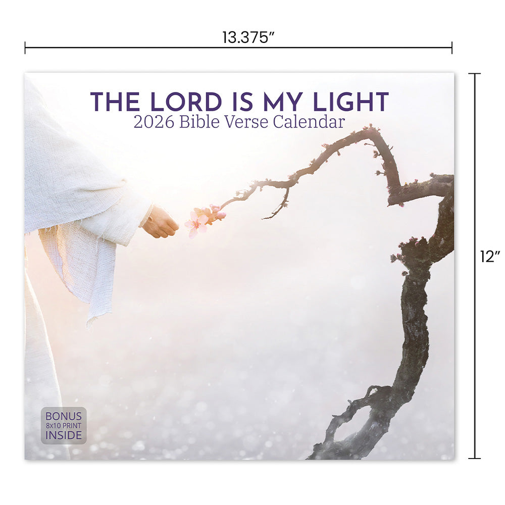 The Lord is My Light Bible Verse 2026 Wall Calendar