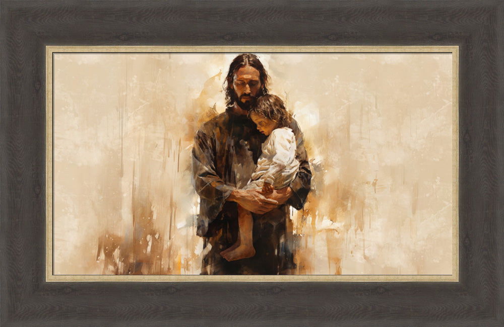 Carries Our Sorrows - framed giclee canvas