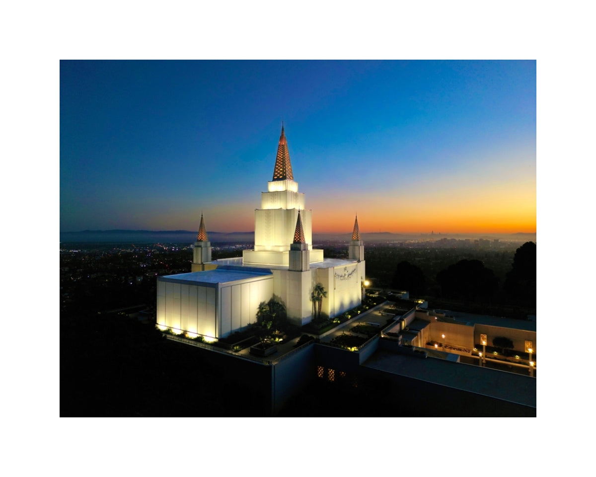 Oakland California Temple - Sunset on the Bay