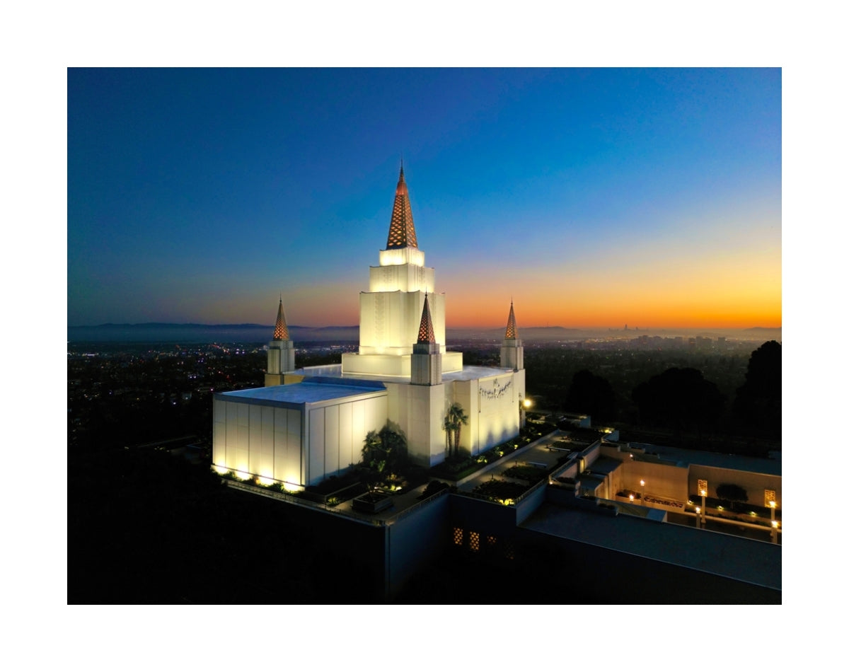 Oakland California Temple - Sunset on the Bay