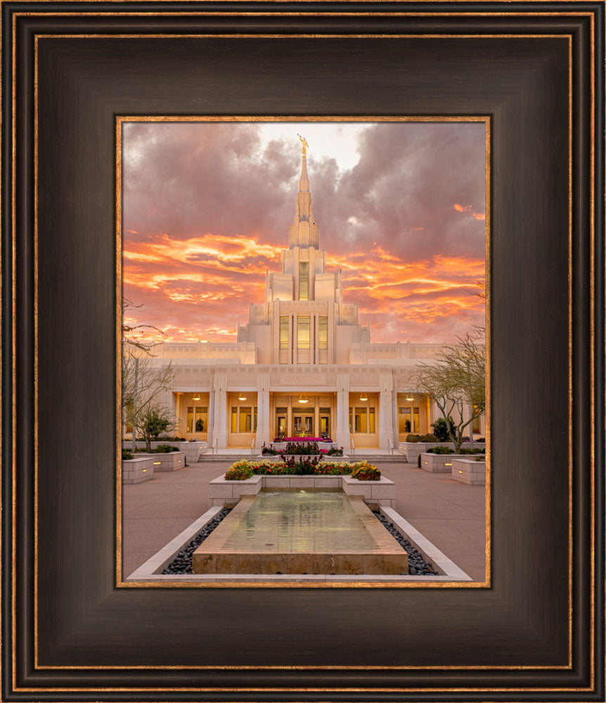 Phoenix Arizona Temple - Fiery Sky by Evan Lurker