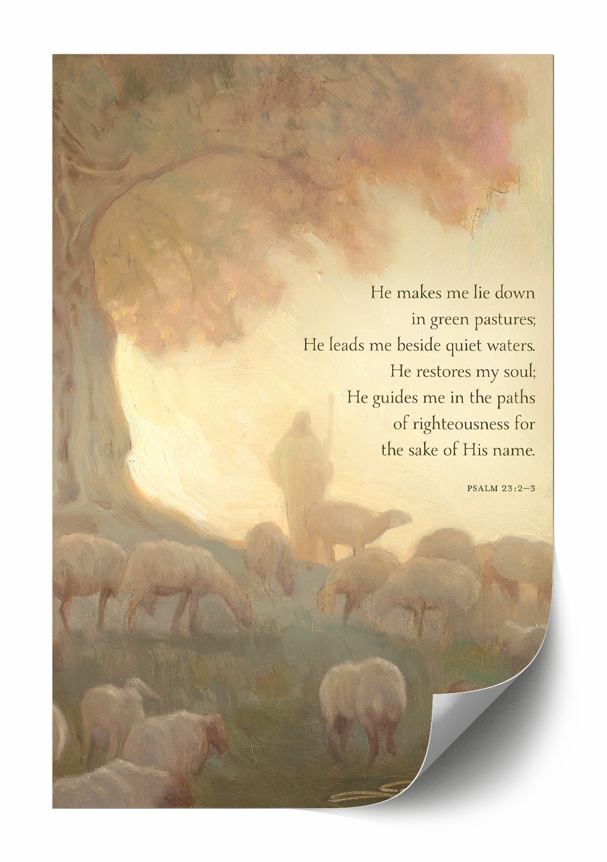 Psalm 23:2-3 (The Lord's Pasture) 12x18 repositionable poster