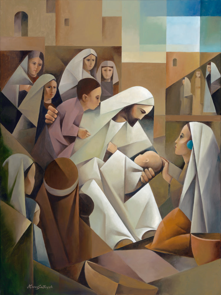 Jesus Christ surrounded by children.