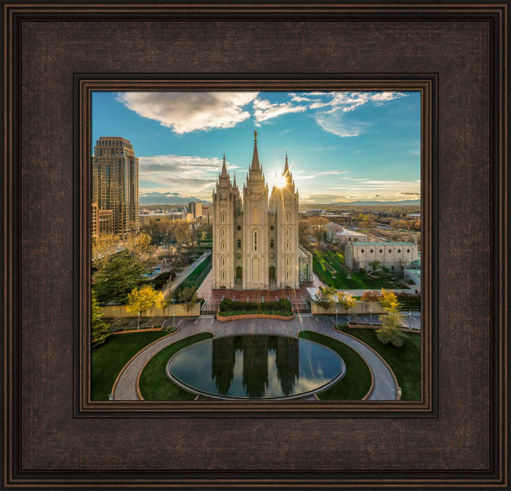 Salt Lake Temple - City Sunset