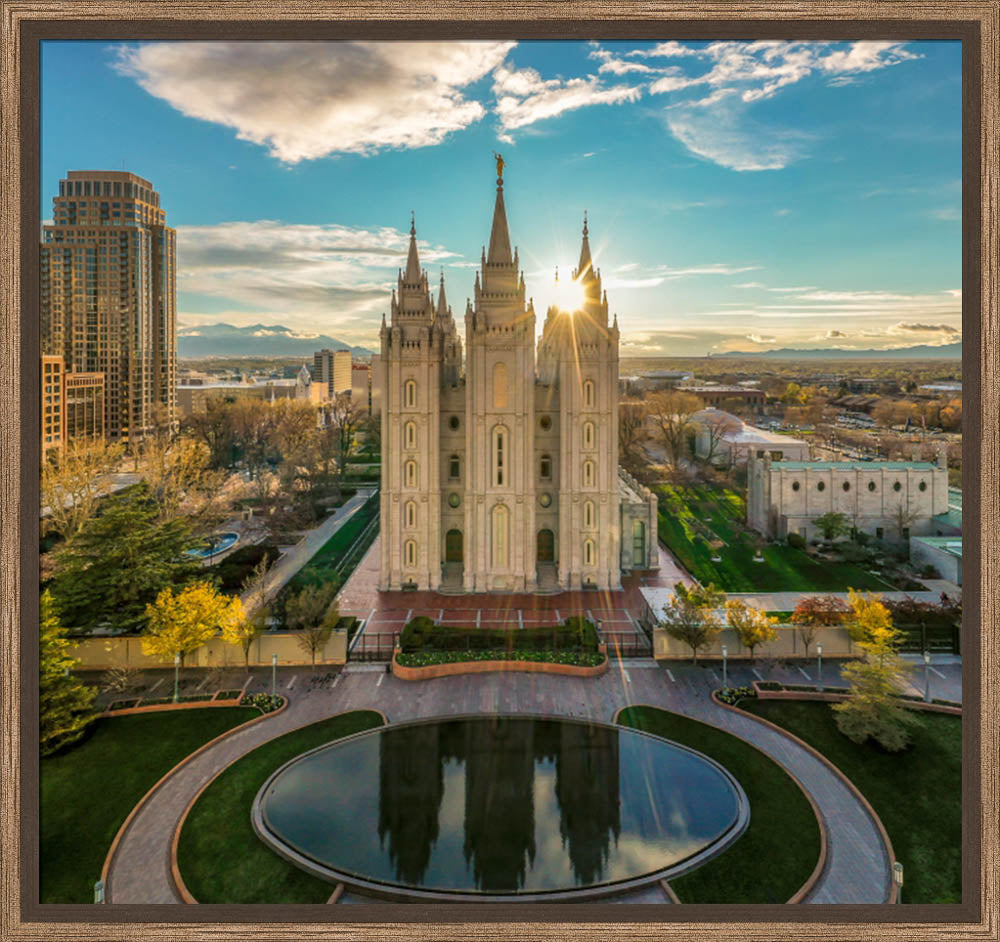 Salt Lake Temple - City Sunset