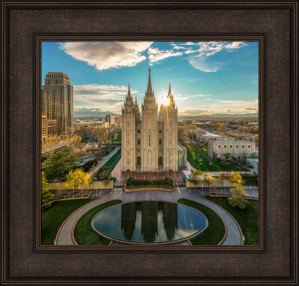 Salt Lake Temple - City Sunset