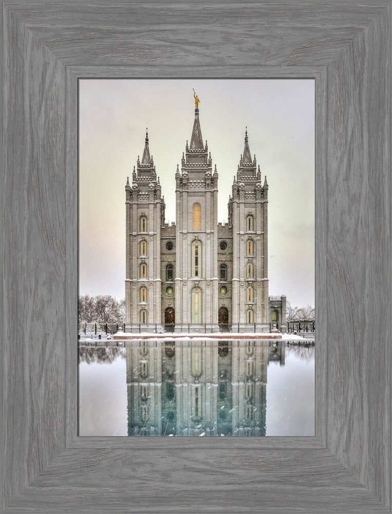 Salt Lake Temple - Snowfall Reflection