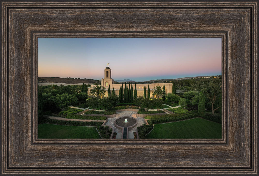 Newport Beach Temple - Courtyard View by Kyle Woodbury