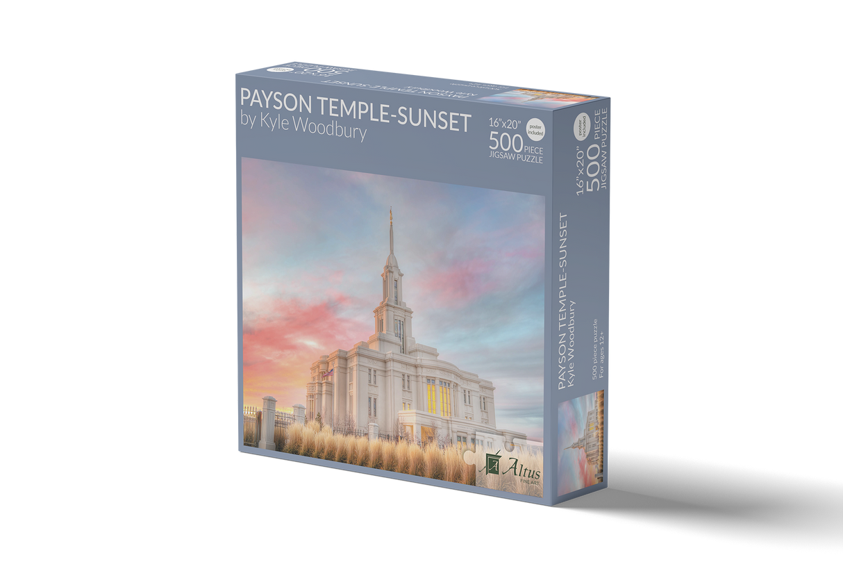 Payson Temple - Sunset 16x20 jigsaw puzzle 500 pieces