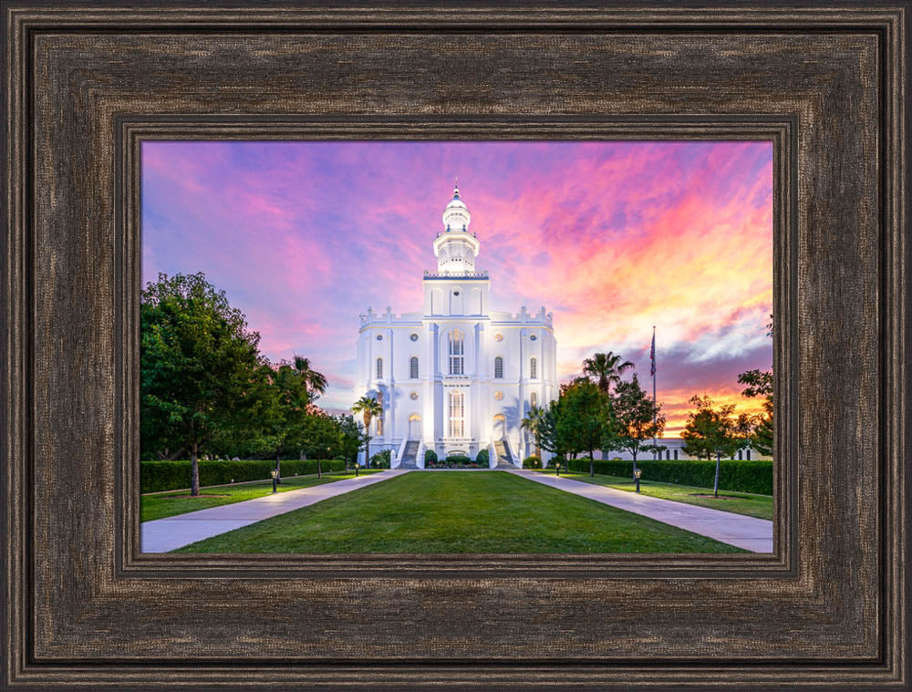 St. George Temple- Sunburst Sunset by Lance Bertola
