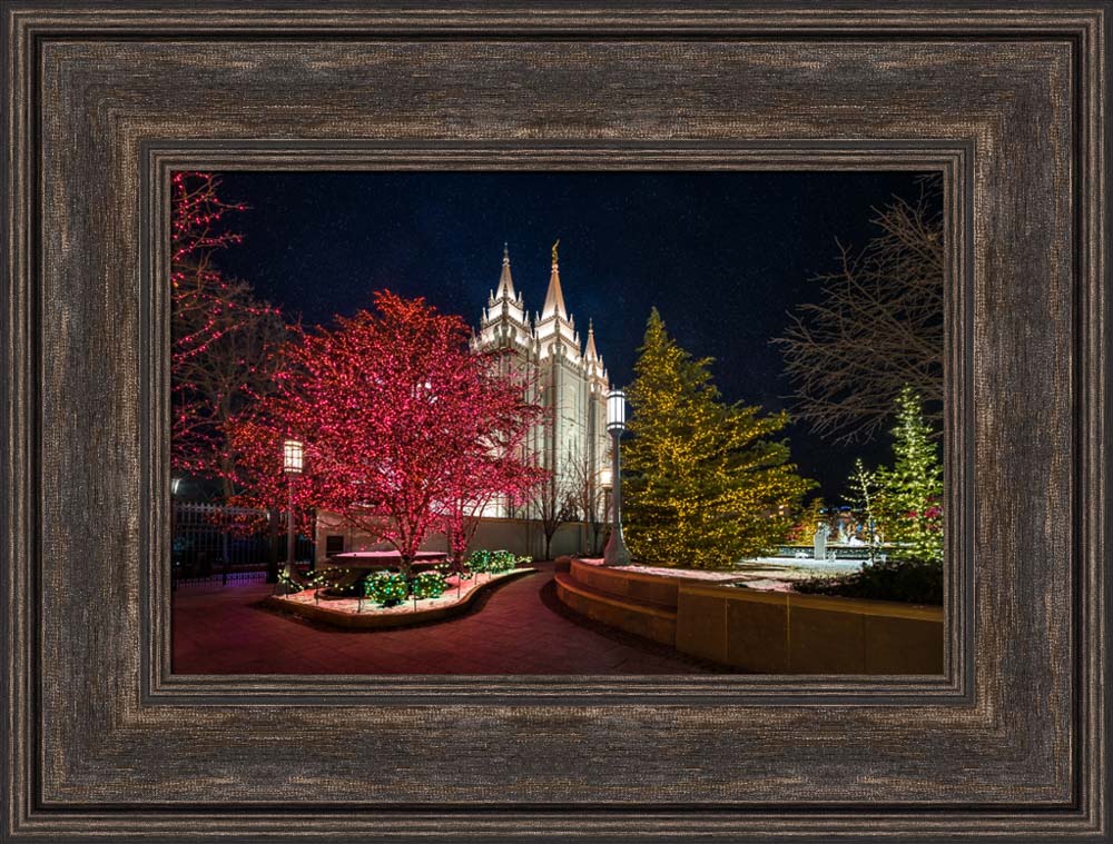 Salt Lake Temple - Christmas Pathway by Lance Bertola