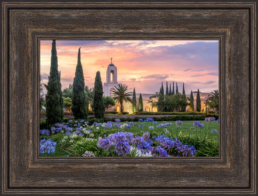 Newport Beach Temple - Flower Pathway by Lance Bertola