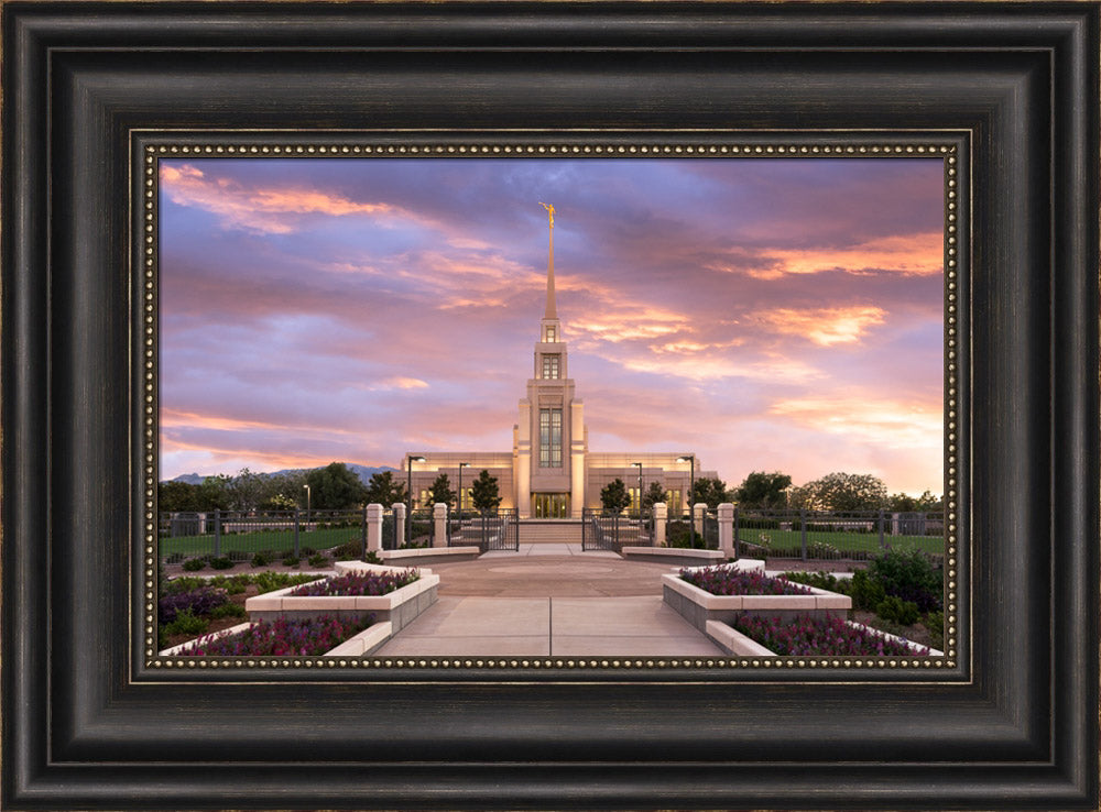 Gila Valley Arizona Temple - Vibrant Sunset by Lance Bertola