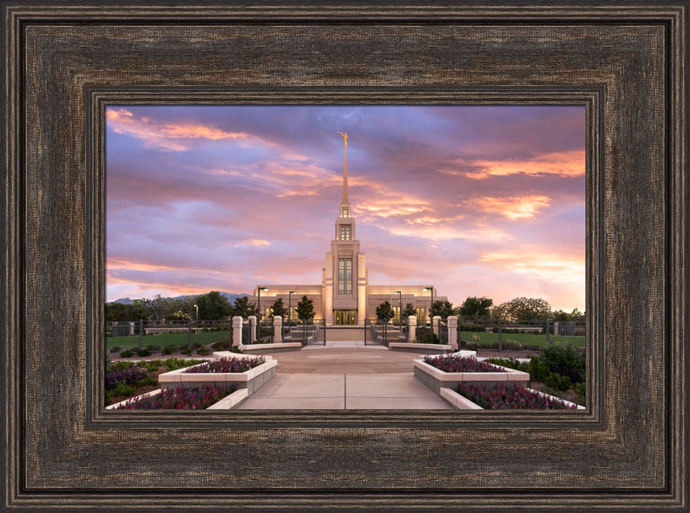 Gila Valley Arizona Temple - Vibrant Sunset by Lance Bertola