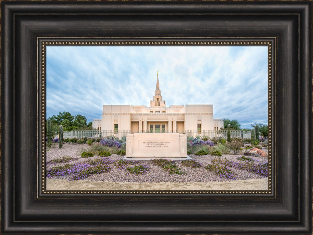 Phoenix Arizona Temple - Purple Flower Pathway by Lance Bertola