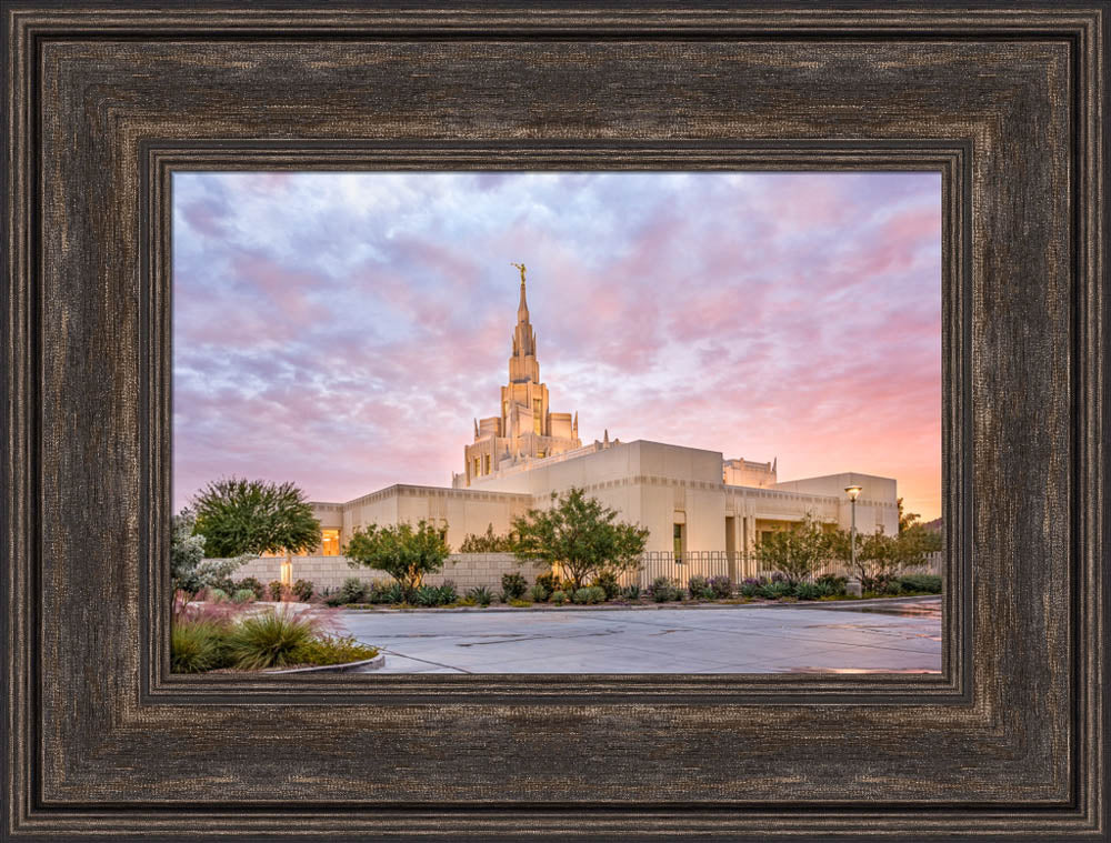 Phoenix Arizona Temple - Sunset Burst by Lance Bertola