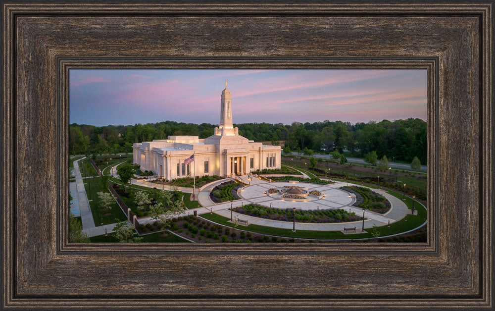 Indianapolis Temple - Sunrise Panorama by Lance Bertola