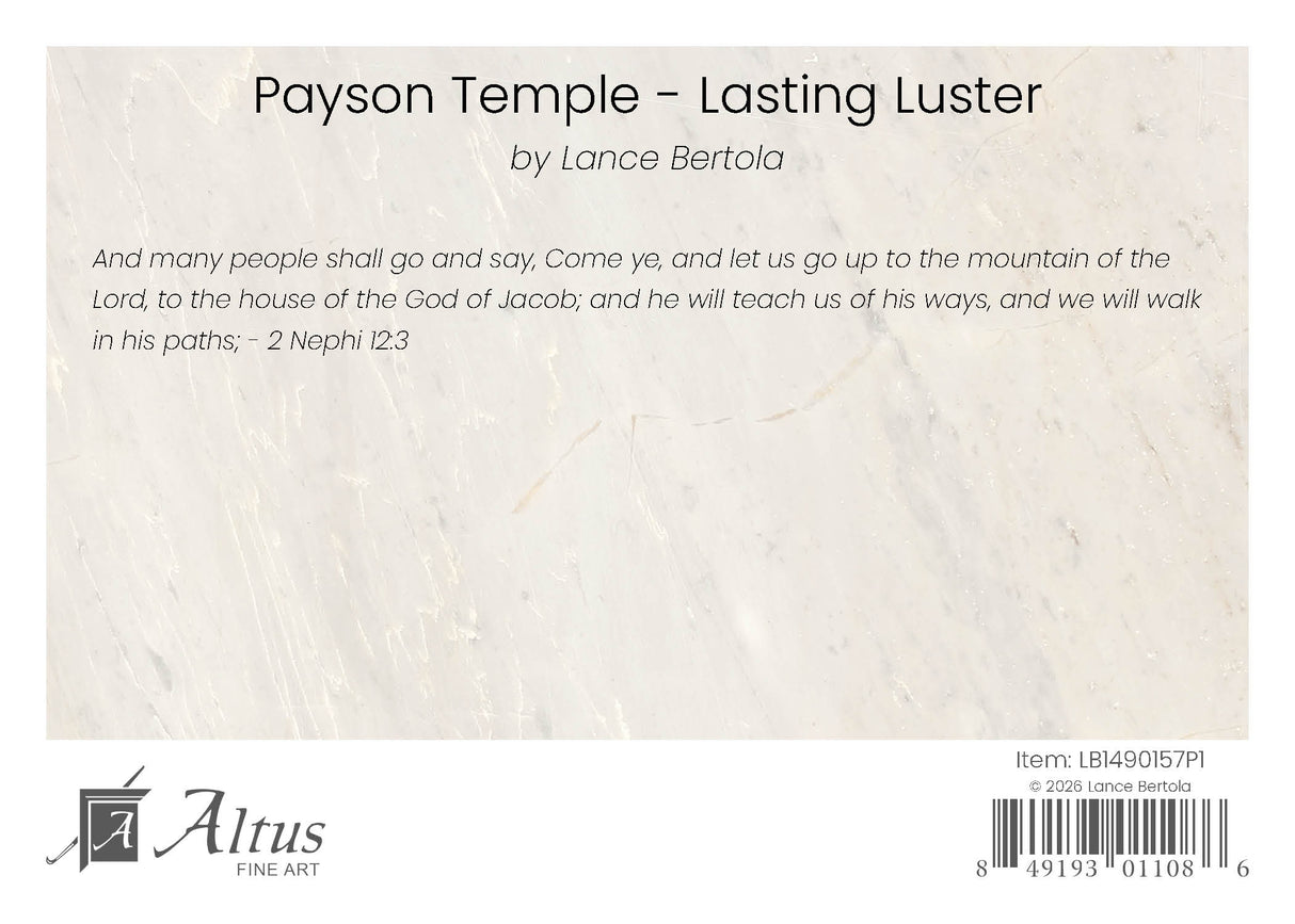 Payson Temple - Lasting Luster 5x7 print