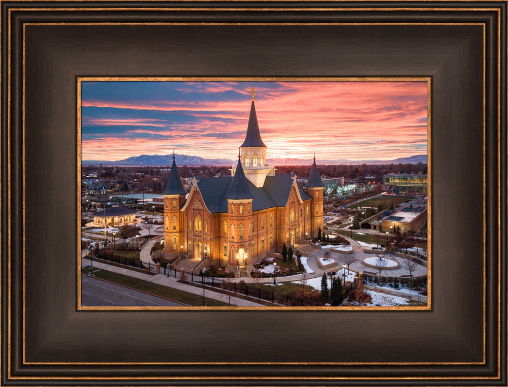 Provo City Center Temple - Winter Valley Sunset by Lance Bertola