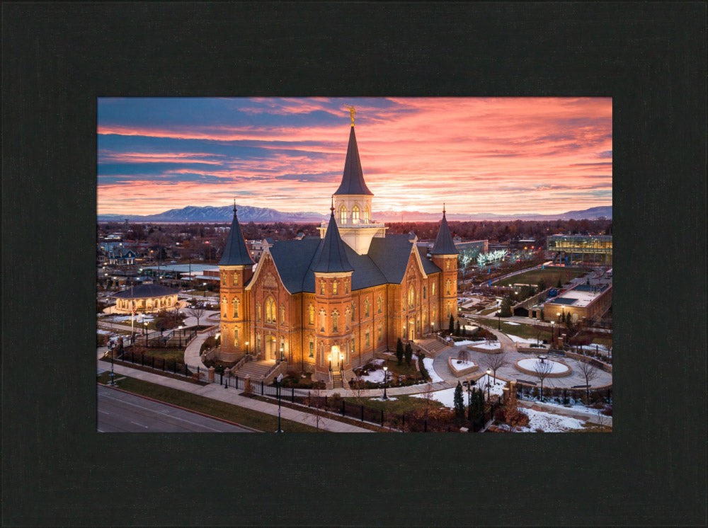 Provo City Center Temple - Winter Valley Sunset by Lance Bertola