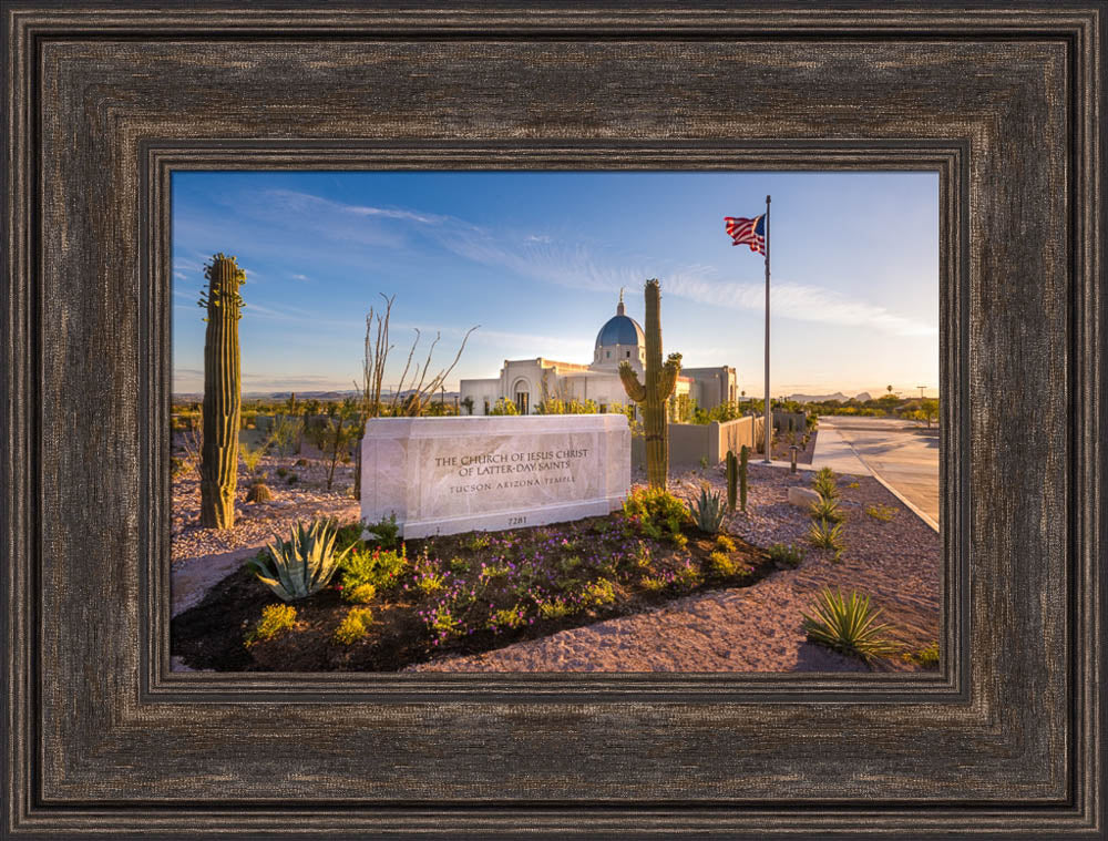 Tucson Arizona Temple - Golden Desert by Lance Bertola