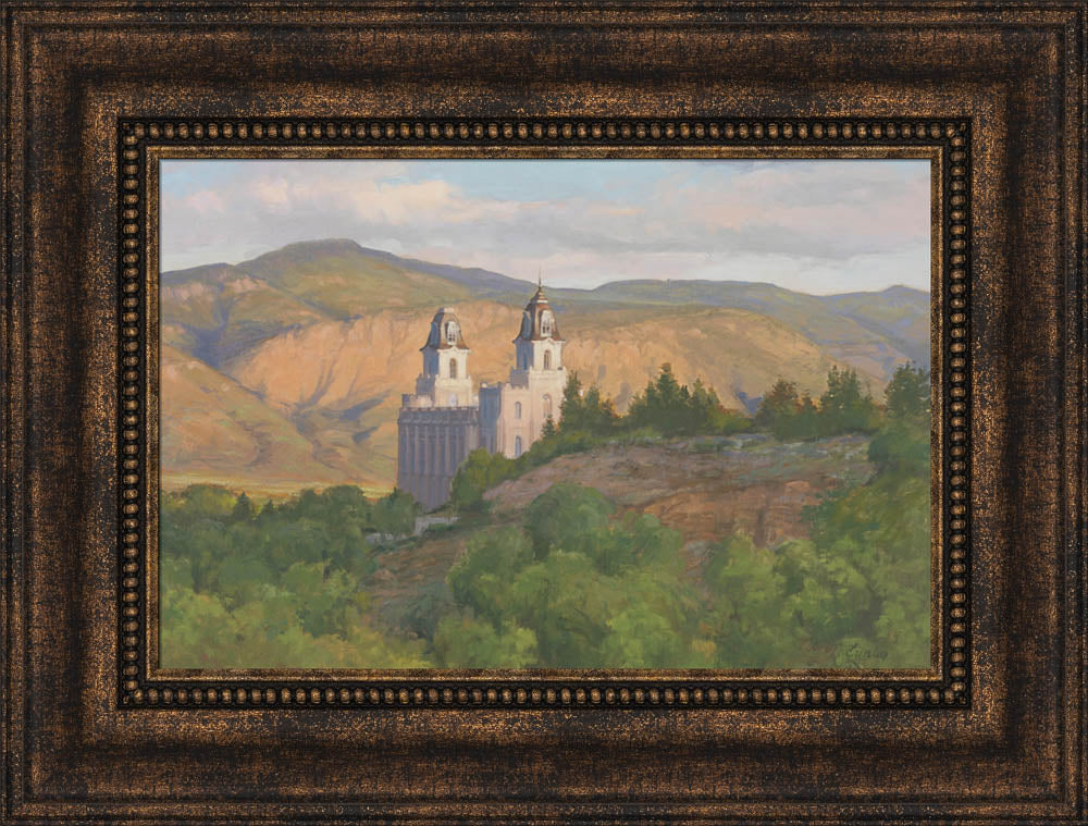 Manti Temple - Sunrise by Linda Curley Christensen