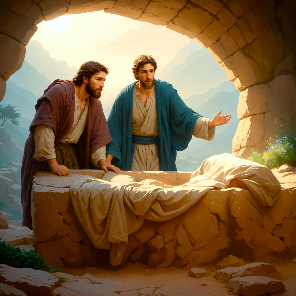 Peter and John Find an Empty Tomb
