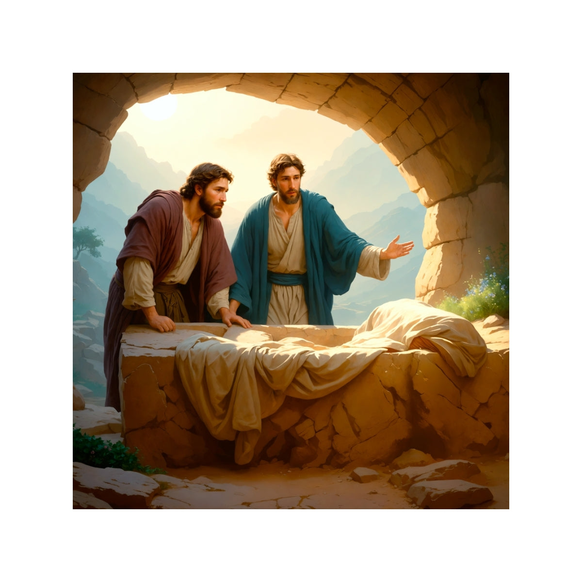 Peter and John Find an Empty Tomb