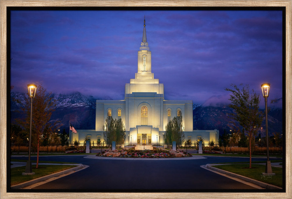 Orem Temple- With Eye Single to the Glory of God  - framed giclee canvas