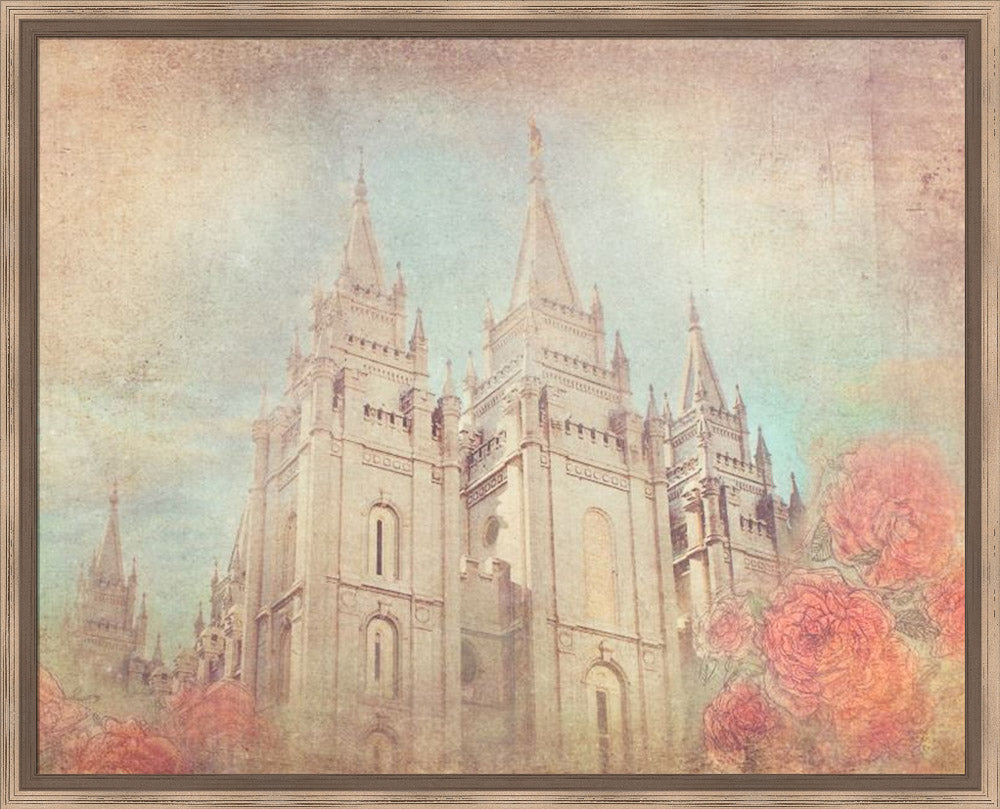 Salt Lake Temple - Coral by Mandy Jane Williams