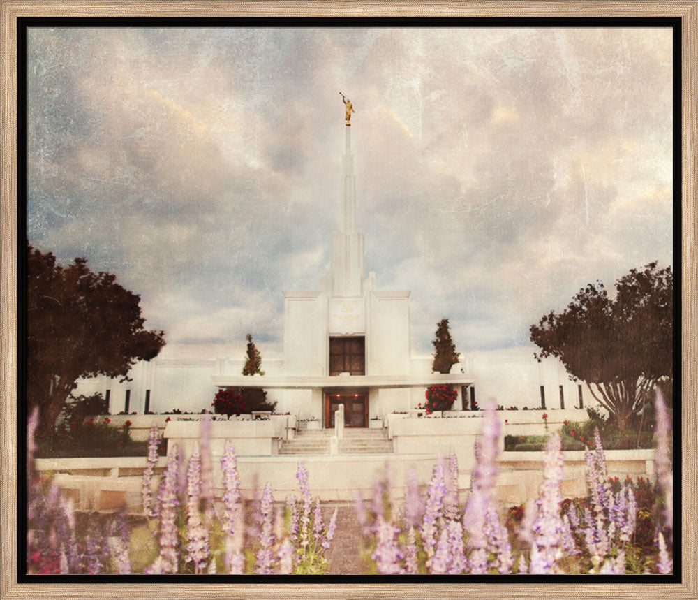 Denver Temple - Peaceful Pondering by Mandy Jane Williams