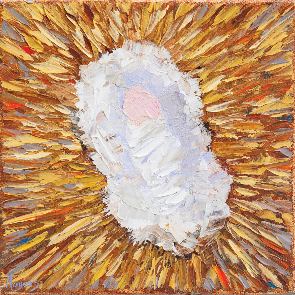 An abstract painting of the baby Jesus.