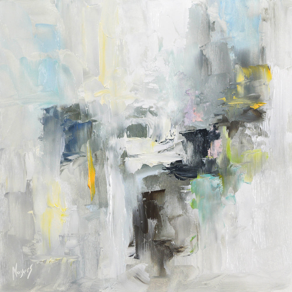 An abstract oil painting in gray representing the salt of the earth.