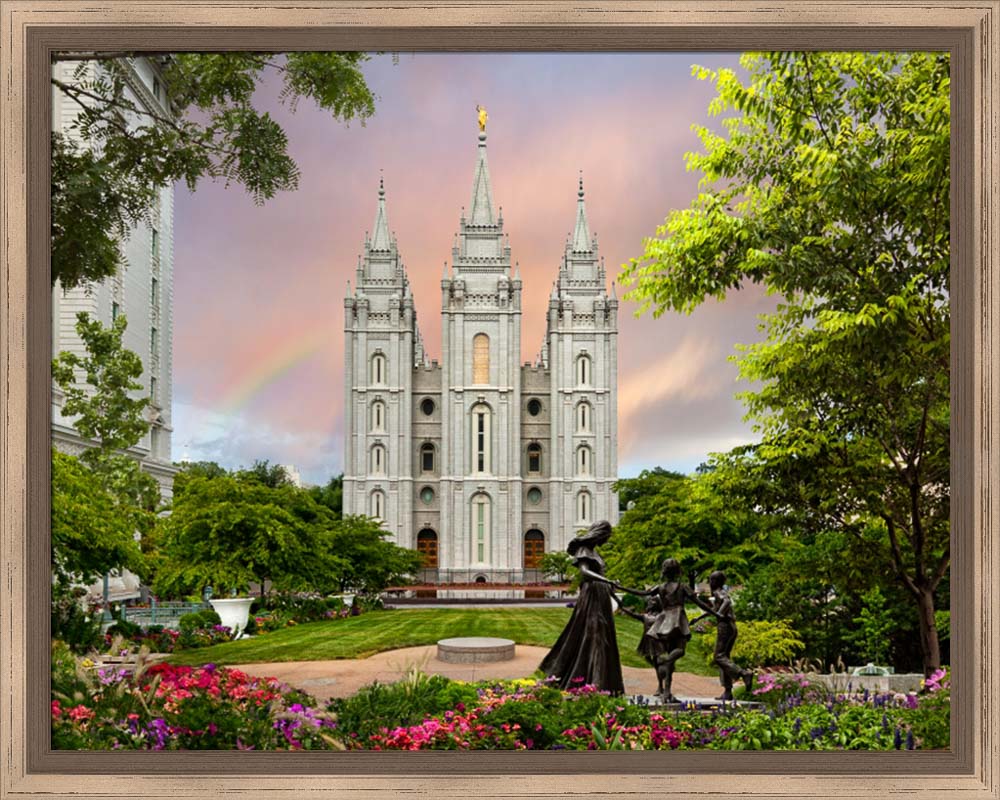 Salt Lake Temple - Spring Statue