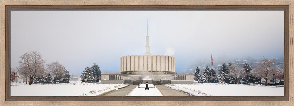 Provo Temple - Fog Panoramic
