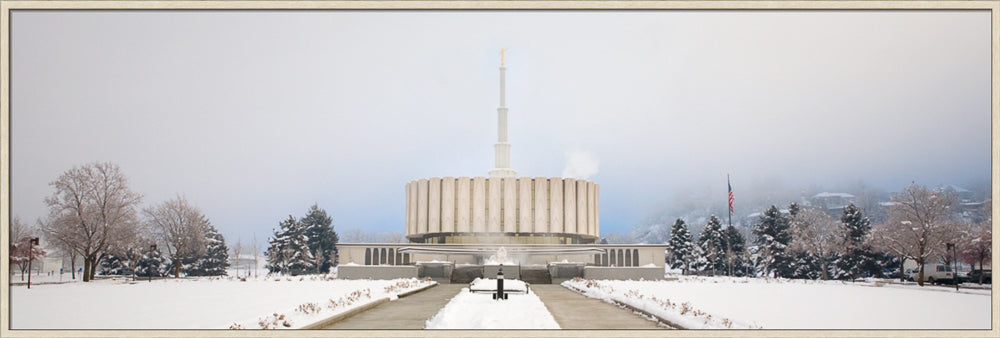 Provo Temple - Fog Panoramic
