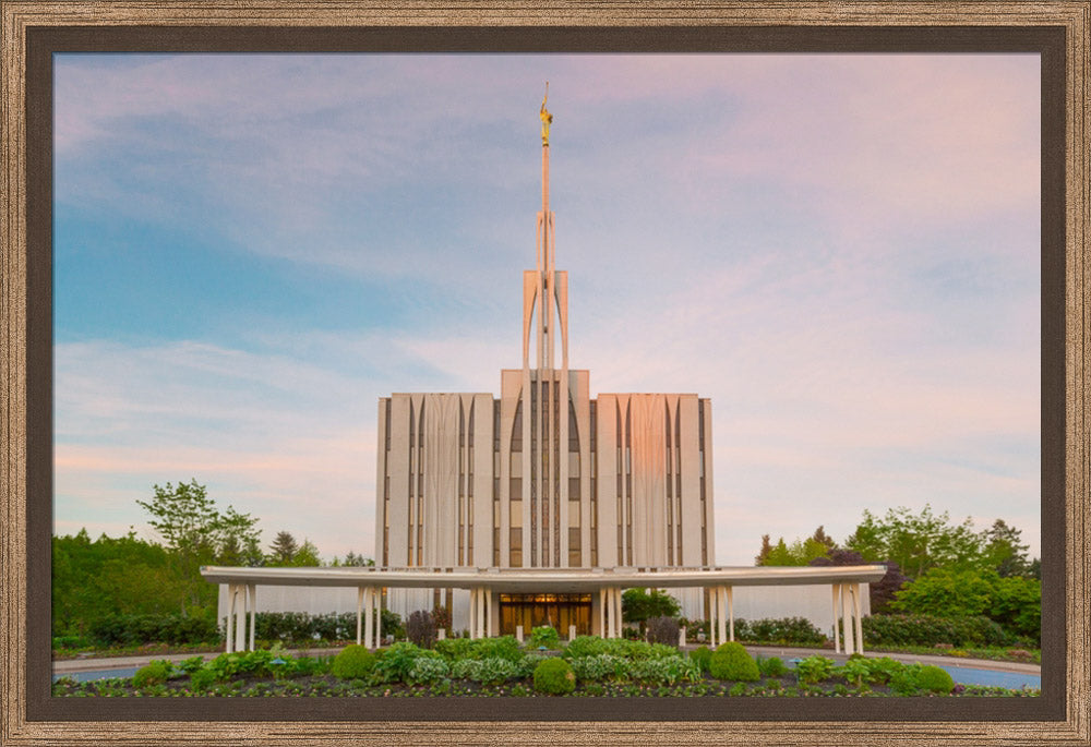 Seattle Temple - Spring Sunset