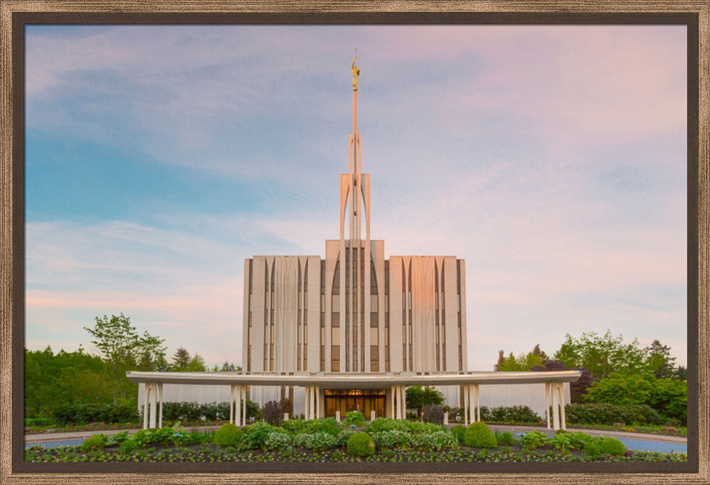 Seattle Temple - Spring Sunset