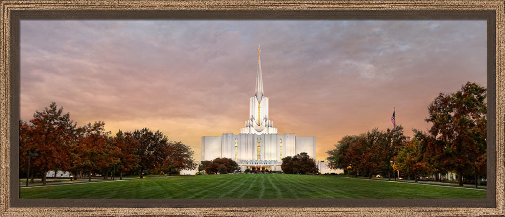 Jordan River Temple - Fall Sunset Panoramic