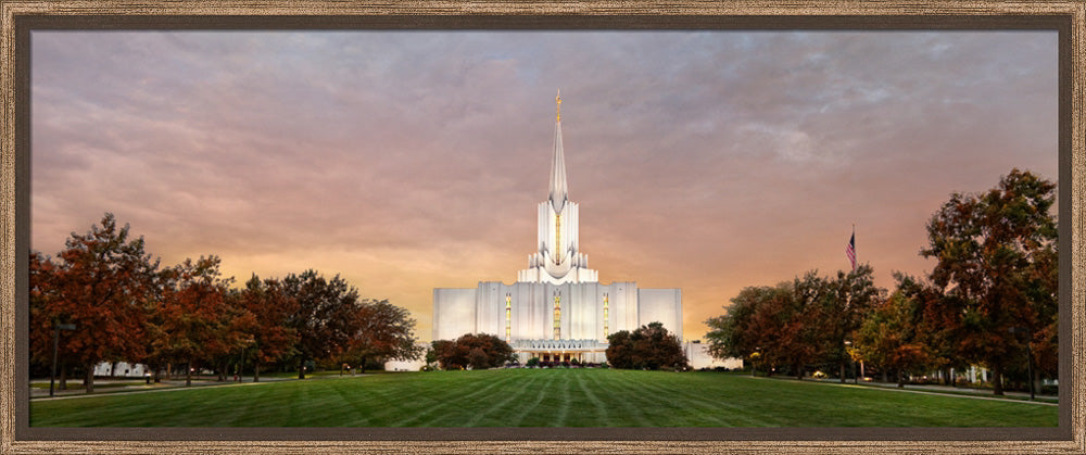 Jordan River Temple - Fall Sunset Panoramic
