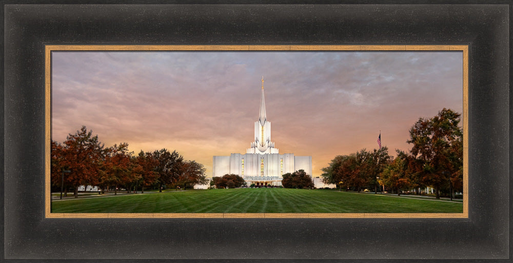 Jordan River Temple - Fall Sunset Panoramic