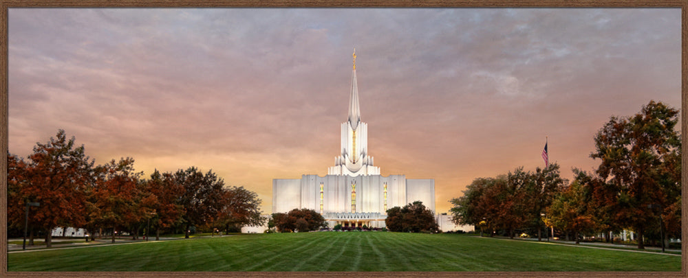 Jordan River Temple - Fall Sunset Panoramic