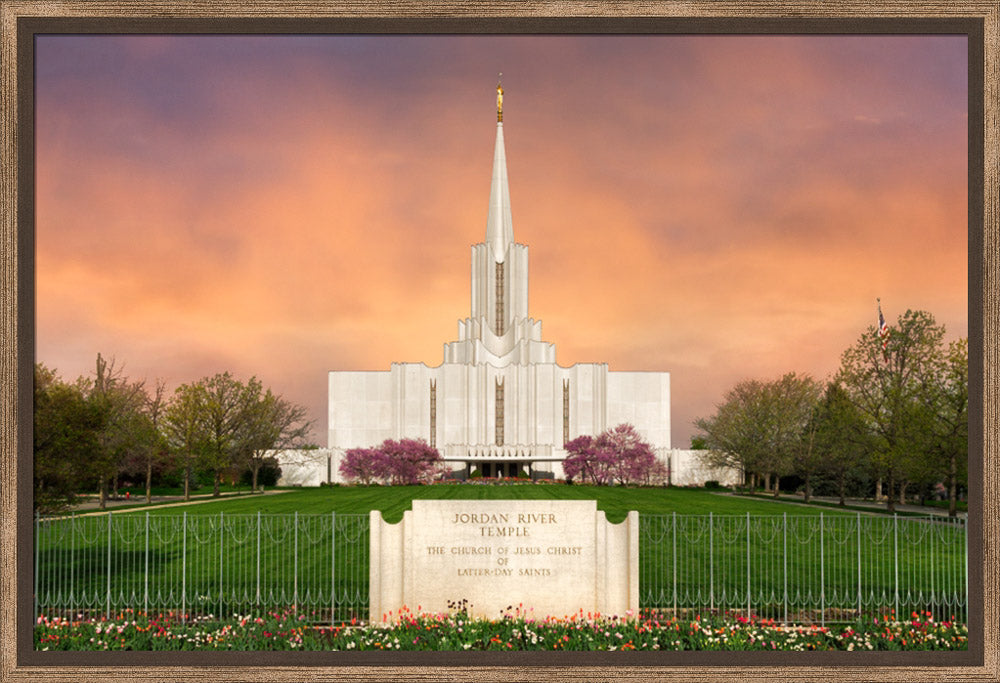 Jordan River Temple - Vibrant Sunrise Panoramic