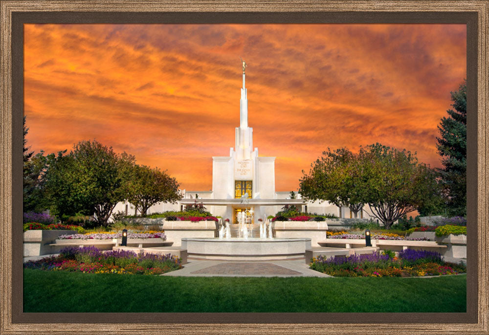 Denver Temple - Orange Sky