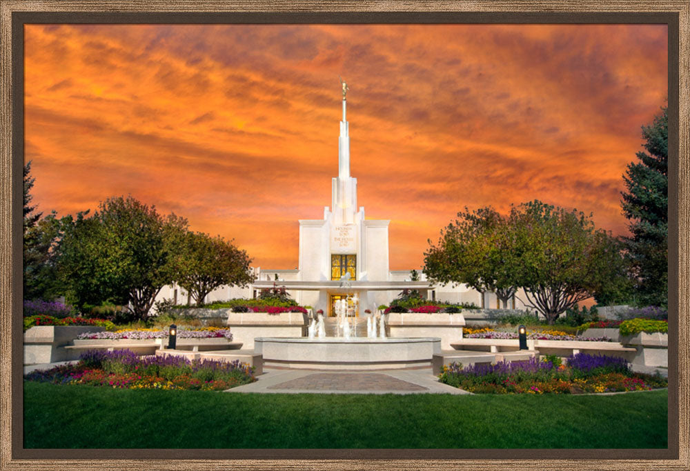 Denver Temple - Orange Sky